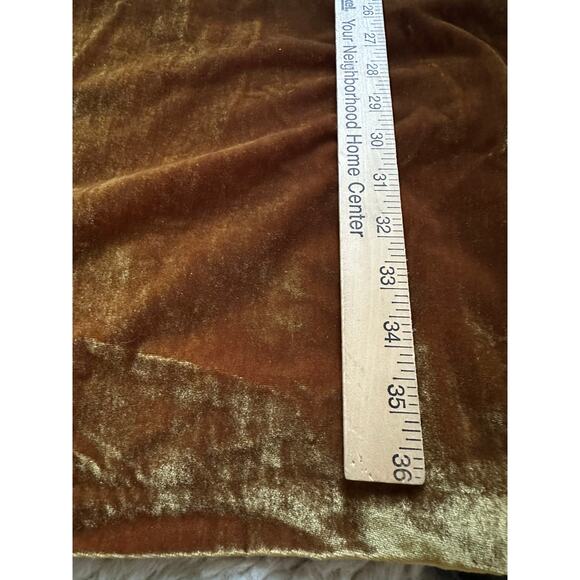 Loft velvet shift dress gold sz L lined sleeveless crushed - Picture 2 of 16